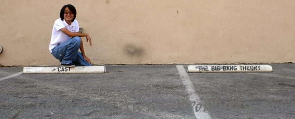 Happy because he found the cast's designated parking spots Happy because he found the cast's designated parking spots