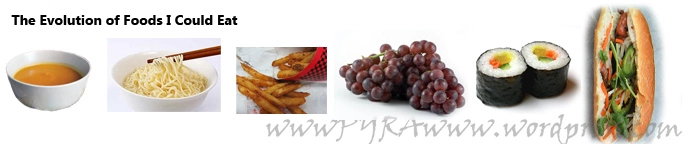 The evolution of foods I could eat The evolution of foods I could eat