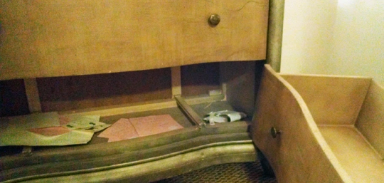 Drawer out, here sat the letters just waiting to be found
