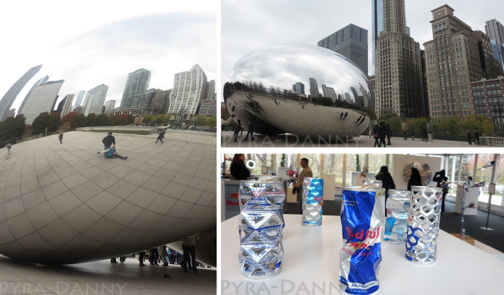 [Left and top right] Must enjoy the icon Bean [Bottom right] Exhibit from the Red Bull Can of Art