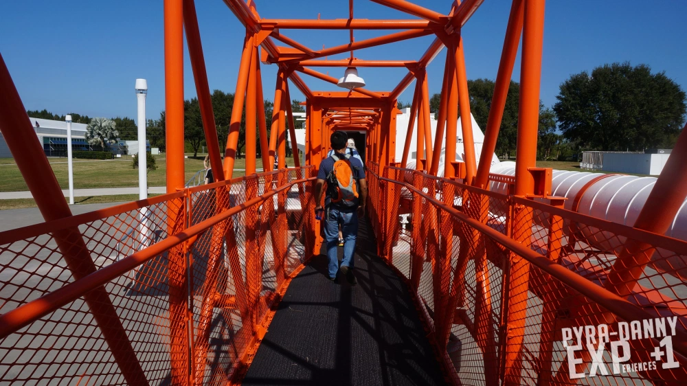 Kennedy Space Center - Visitor Complex - Orange scaffolding walkway [PyraDannyExperiences.com]