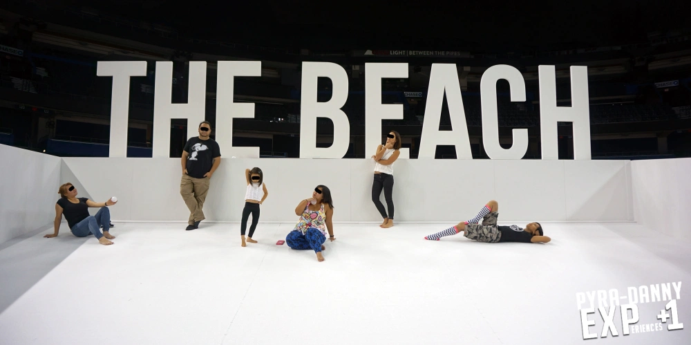 Obligatory photo by the sign [Stuck in a Giant Ball Pit aka The Beach Tampa | PyraDannyExperiences.com]