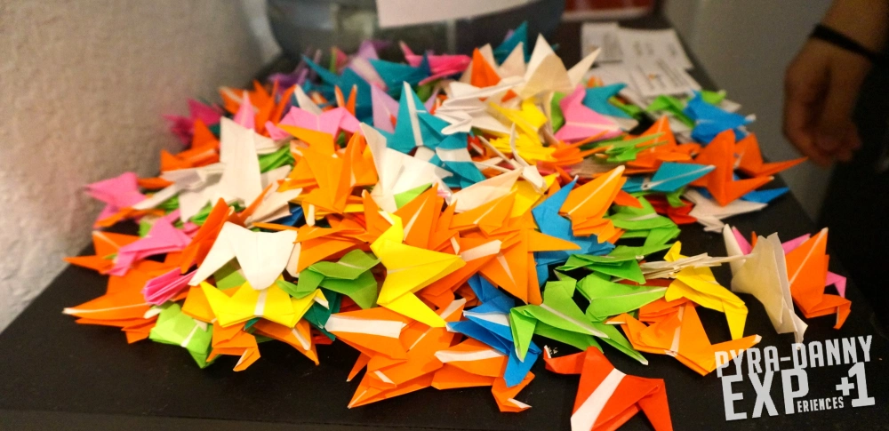 Colorful origami cranes [Quick Orlando Art and Food | PyraDannyExperiences.com]