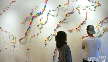Adding to colorful, origami cranes [Quick Orlando Art and Food | PyraDannyExperiences.com]